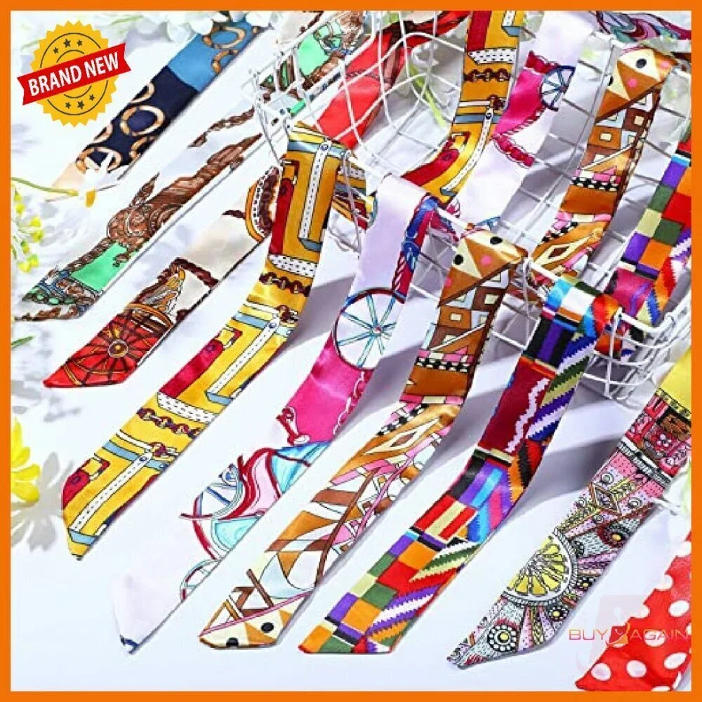60 Pcs Satin Scarf Set for Hair Handbags Neck Multi-Use Accessory